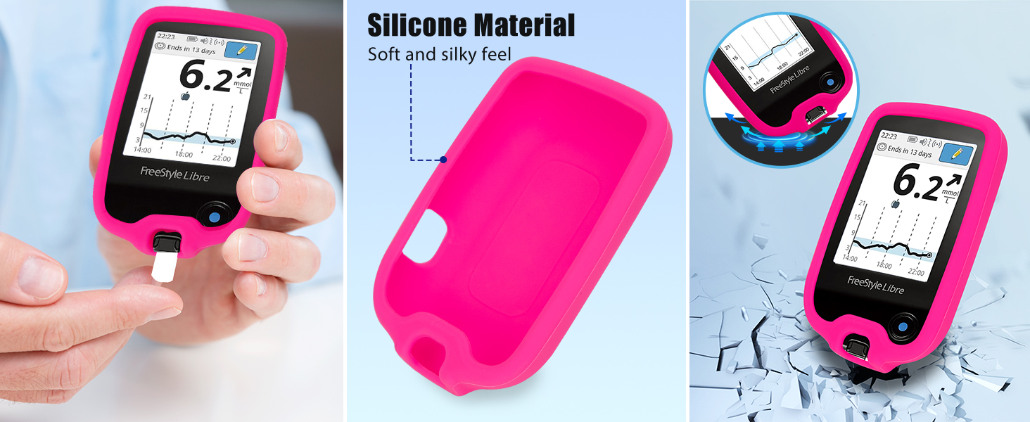 The silicone case for Libre 2 reader diabetic sensor covers with Adhesive Patches