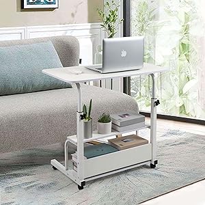 Amazon.com: Adjustable Height Mobile Computer Desk for Small