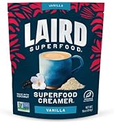 Laird Superfood Non-Dairy Original Superfood Vanilla Coconut Powder Coffee Creamer, Gluten Free, ...