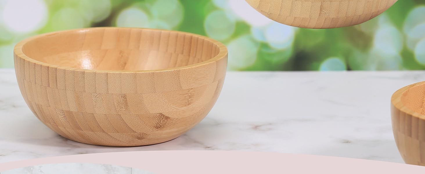 Round Bamboo Wooden Bowls