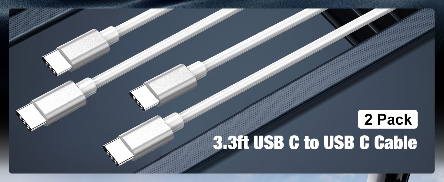2 pack type c charging cable 3.3ft 