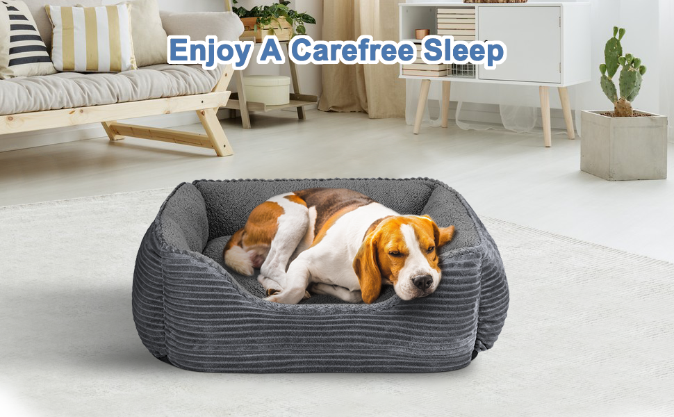 FURTIME Rectangle Dog Beds Extra Large Washable（89x64x23cm） Super