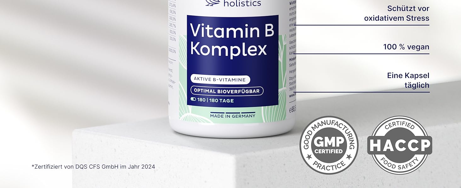 Dayvi Holistics® Vitamin B Komplex hochdosiert [180 KAPSELN] Vitamin