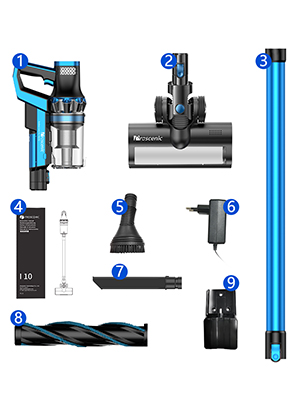 Proscenic I10 Cordless Vacuum Cleaner, VBoost Technology, 4 In 1 Hoover With 350W Motor, 3 Adjustable Modes, LED Touch Display, Removable Battery, 50min Runtime 18 1