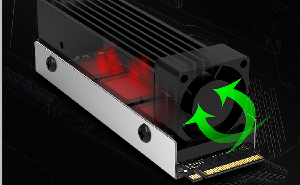 M.2 SSD Heatsink with Builtin PWM Fan HighGrade
