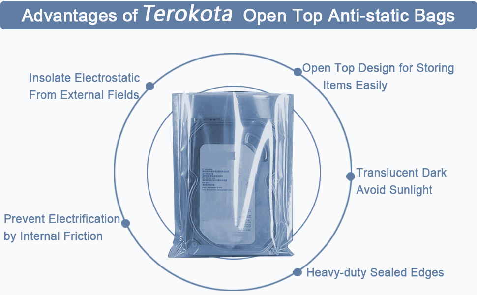 20Pcs Open Top Anti Static Bags,15.75x19.69in Extra Large