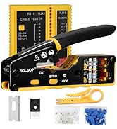 Solsop Pass Through RJ45 Crimp Tool Kit Ethernet Crimping Tool Kit Cat5 Cat5e Cat6 Crimping Tool Kit