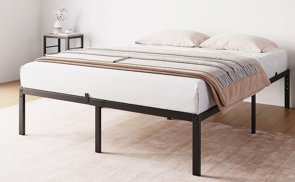 IDEALHOUSE 14 Inch Full Bed Frame with Storage,Metal
