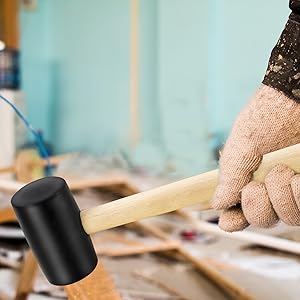 ゴムハンマー・黒    ゴムハンマー 木柄