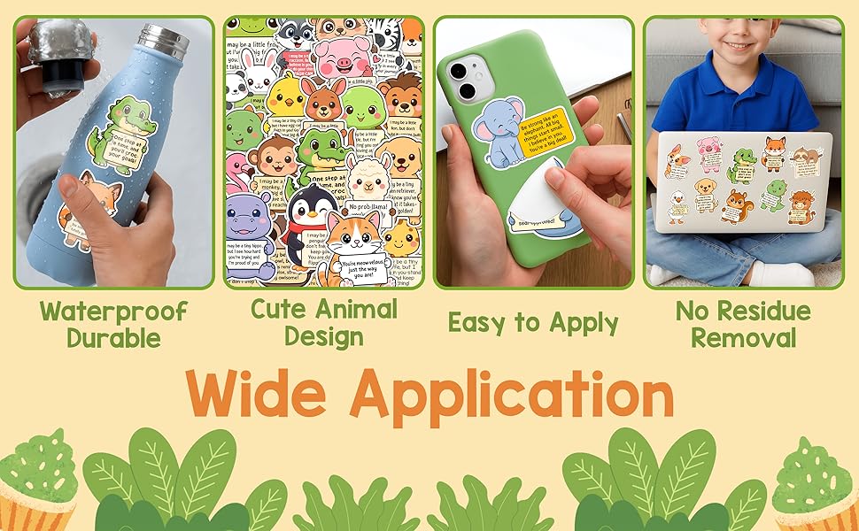 Motivational Affirmation Animal Stickers