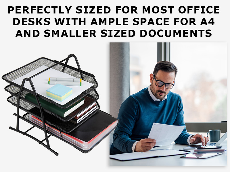 Desk Organiser Mesh 4 Tier Desk Storage Organiser