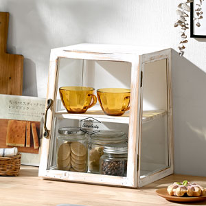 Amazon｜ワイエムワールド 木製 卓上 ショーケース ガラス扉