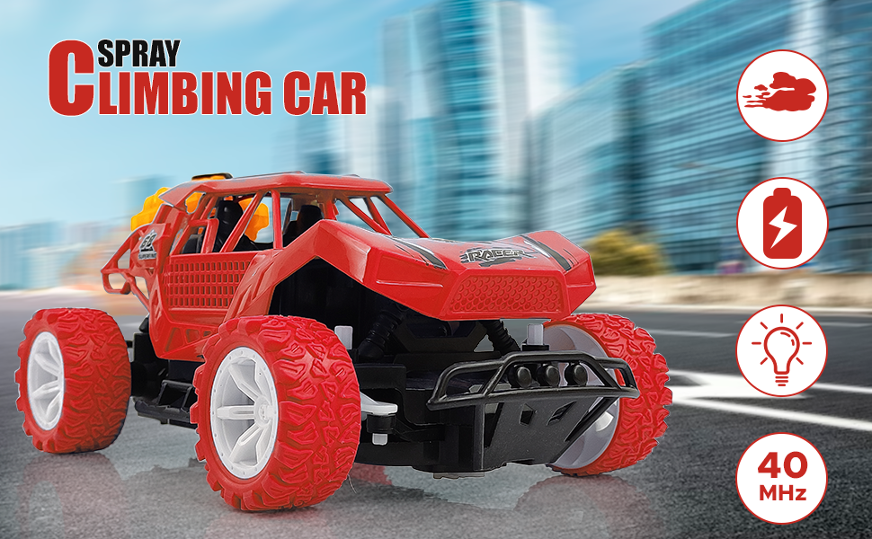 NHR Rechargable Remote Control Water Spray Runner Climbing Car with