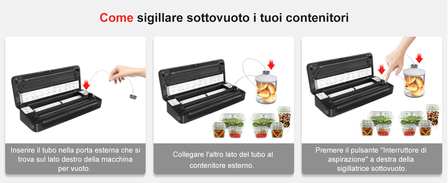 Macchina Sottovuoto HOMEKANE - Sigillatore Con Taglierina Per Alimenti Freschi E Secchi