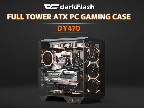 美品 dark Flash DY470 おまけ付き PCケース Darkflash DY470 PC Case ATX Gaming Desktop Computer With 4