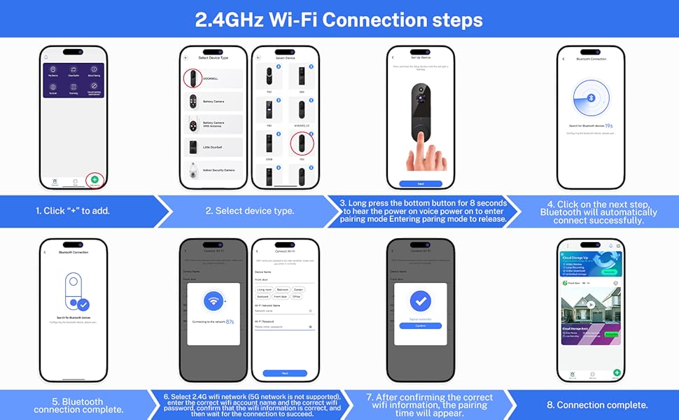 2.4GHz Wi-Fi Connection steps