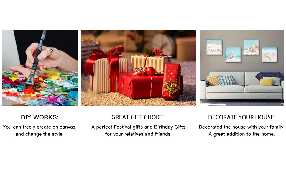 4 Pieces Wall Art Canvas Prints Modern Wall Artwork Framed for Bathroom Office Decor - 30 x 30 CM