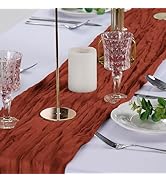 Peomeise Terracotta Cheesecloth Table Runner 10 Pack，17x108 Inches Boho Gauze Fabric Table Runner...