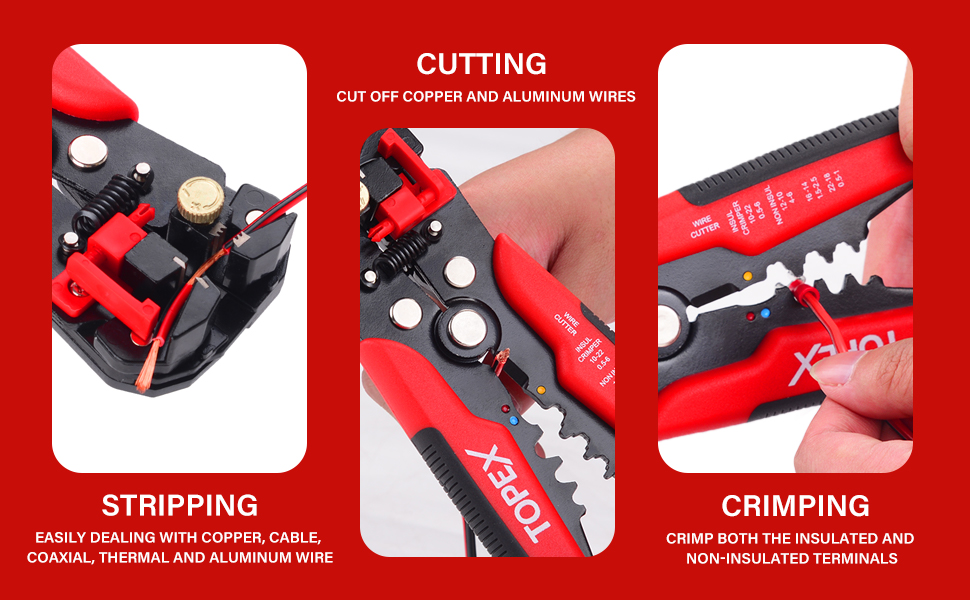 TOPEX 260Piece Wire Stripper SelfAdjustable Crimper Plier Set