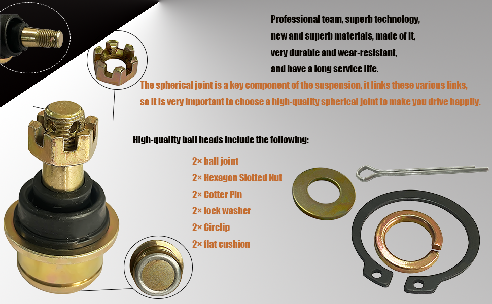 2 PCS Ball Joint Upper/Lower Fits For YAMAHA ATV YFM 350 400 450 660