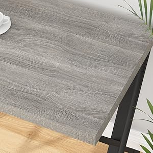 LVB Industrial Wood Metal Home Office Desk, Farmhouse Writing Study Gaming Table with Storage