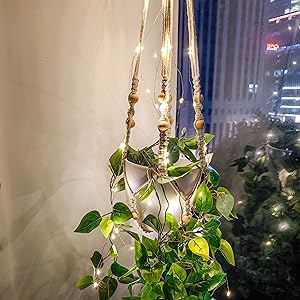 Wood Beads Decorative Flower Pot Holder