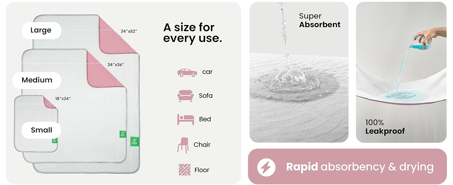 waterproof pads for bed, bed pad, pee pads