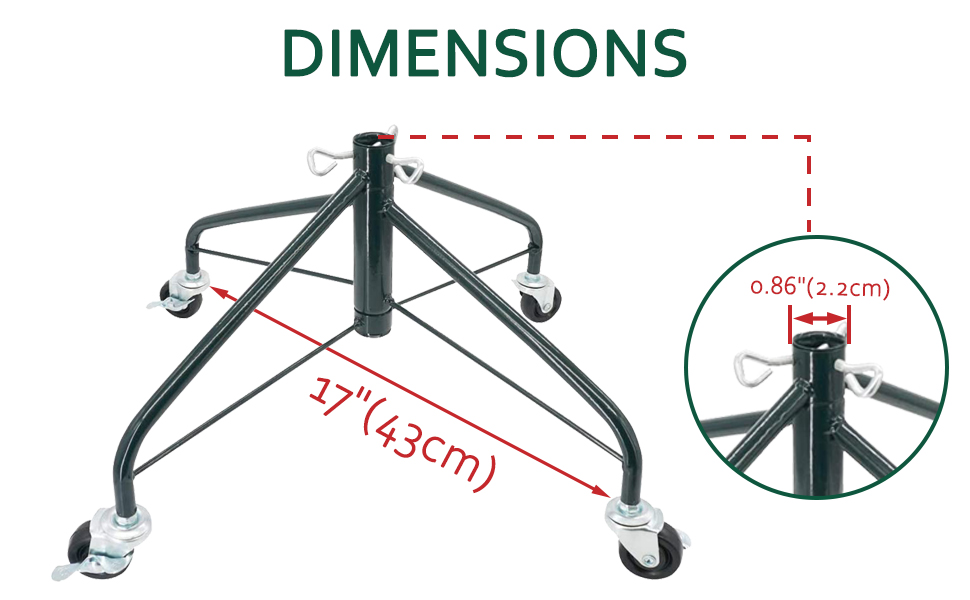 ELFJOY Christmas Tree Stand with Swivel Caster Wheels for 37ft. Artificial Tree