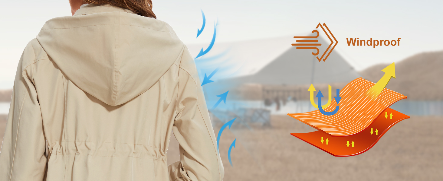 windproof trench coats poncho walking camping hiking spring fall winter