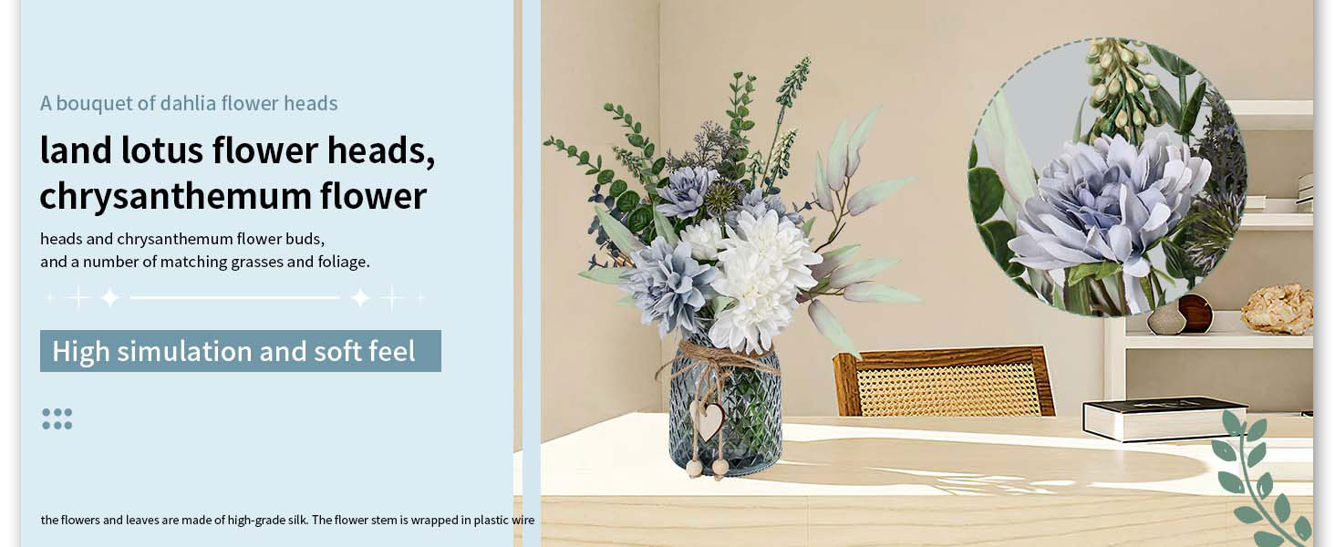 Faux Flowers in Vase,Artificial Flowers in Vase,