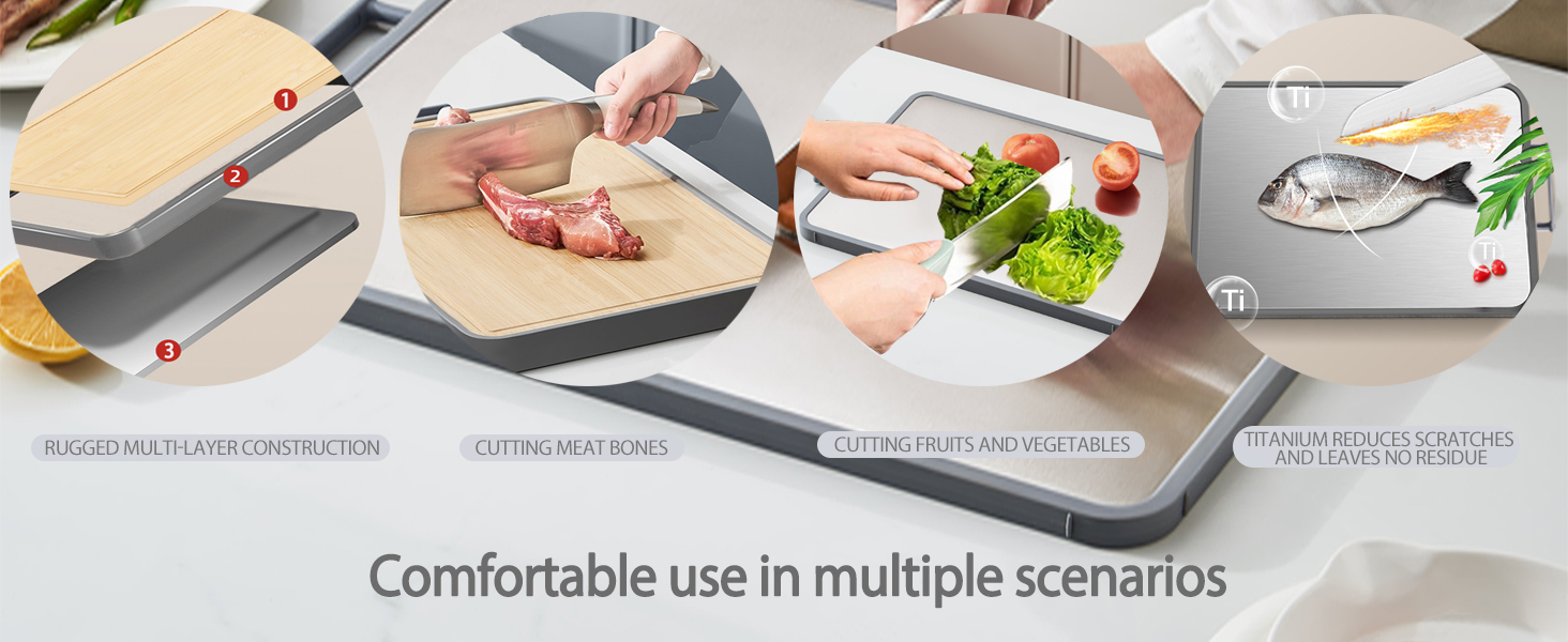 stainless cutting boards for kitchen 2 in 1 cutting board purecut titanium cutting boards 
