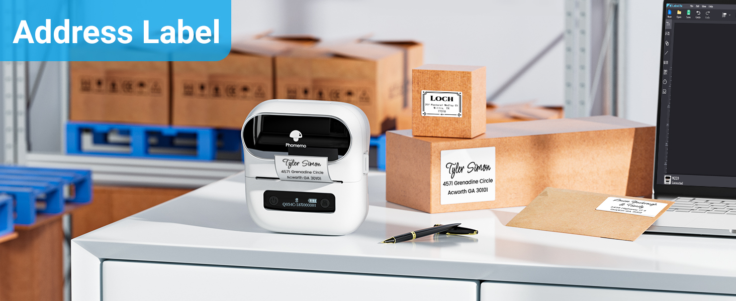 Phomemo M220 Label Maker, New Flagship 3.14 Inch Bluetooth Thermal