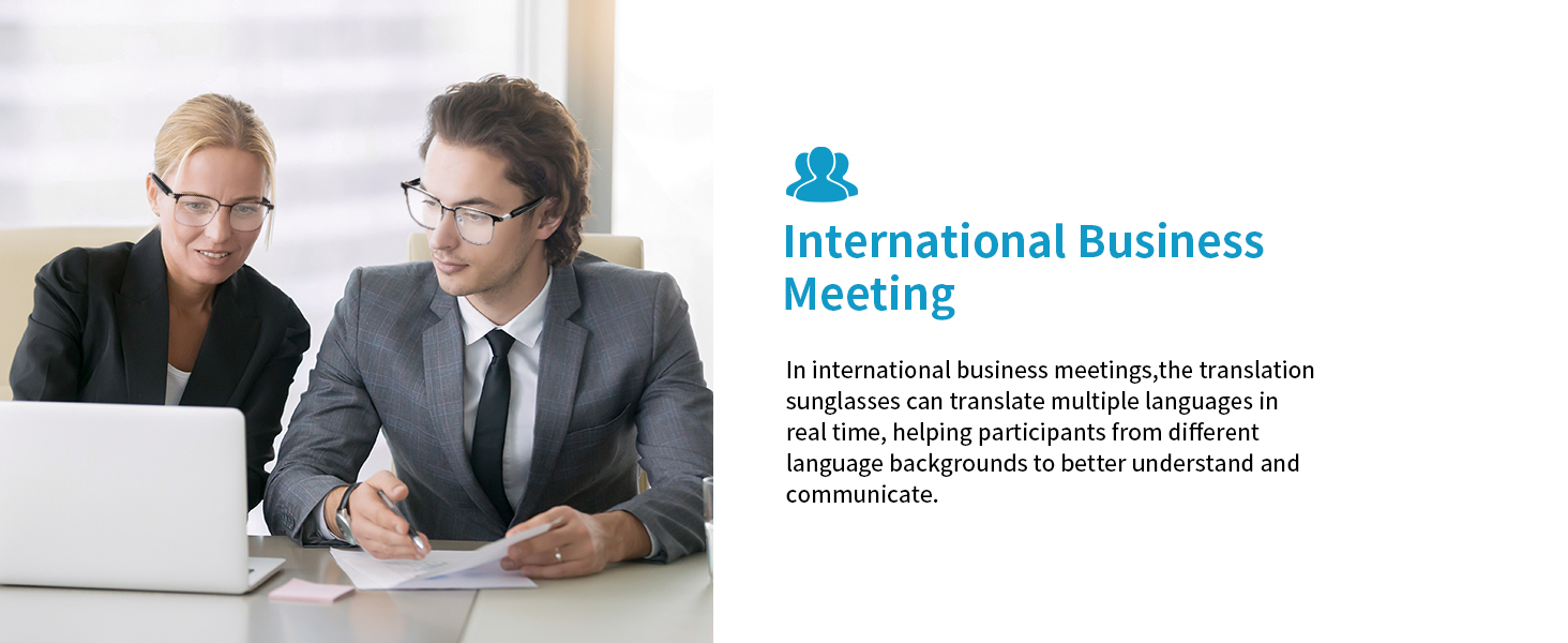 AI translation glasses for men & women, transition glasses perfect for international business