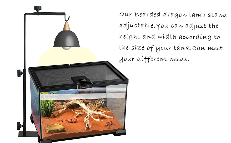 MUYG Reptile Metal Lamp Stand, Height Adjustable 14.1724.01" Floor Lamps Bracket