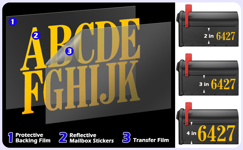 2" Reflective Mailbox Numbers Letters Stickers for Outside