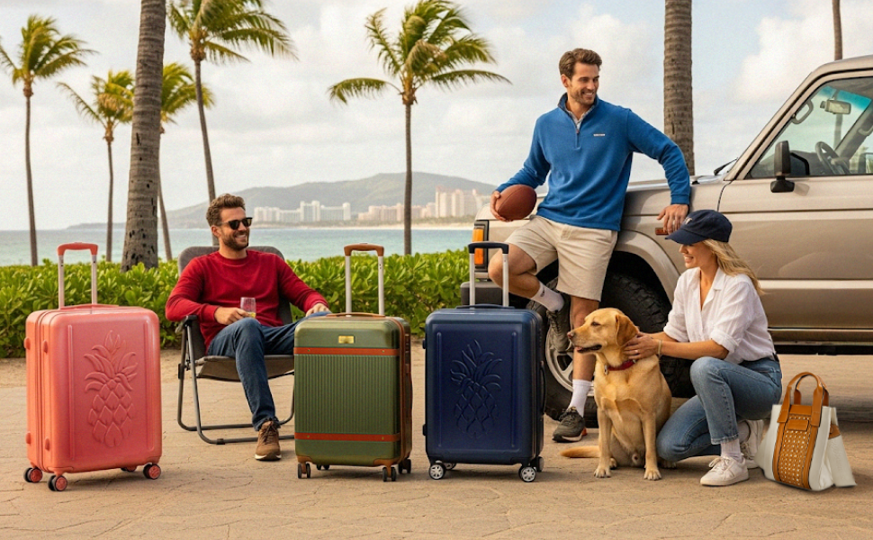 island-inspired design adds a bold, beach-ready look to your warm-weather wardrobe