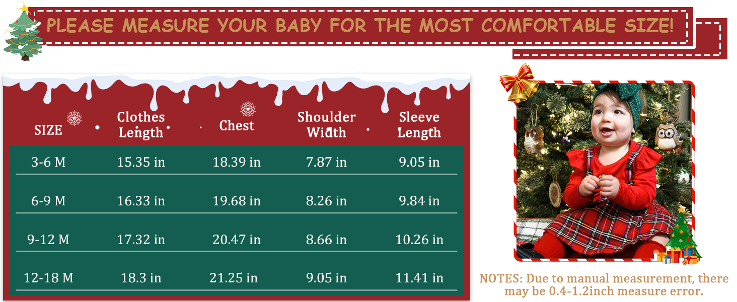 Baby Christmas Outfit, Baby Girl Christmas Dress Long Sleeve, Newborn Christmas Outfit Red Plaid Skirt, Baby Girl Christmas Outfit Bodysuit, Baby Christmas Dress + Xmas Headbands (3-18 Months) 14 babies first christmas first christmas baby girl toddler christmas outfit baby girl christmas outfit
