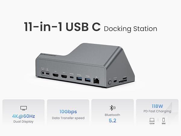 Amazon.com: H1 11-in-1 USB C Docking Station with AI Voice