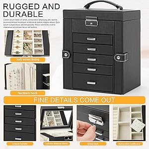 Jewelry box drawer detail