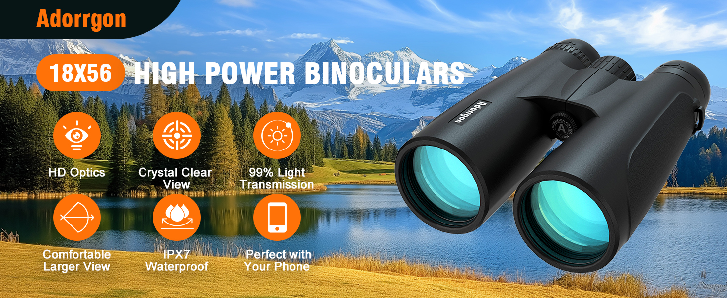 Adorrgon 18x56 Binoculars for Adults High Powered