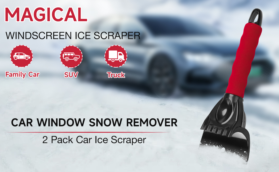 Aollop Ice Scraper for Car Windscreen Comfort Foam Grip Ice Scraper