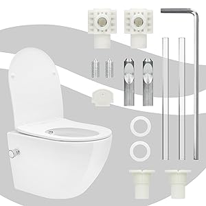 LuxeBath Wand WC Spülrandlos Weiß Tiefspüler Keramik Hänge WC Toilette ohne Spülrand Kloschüssel