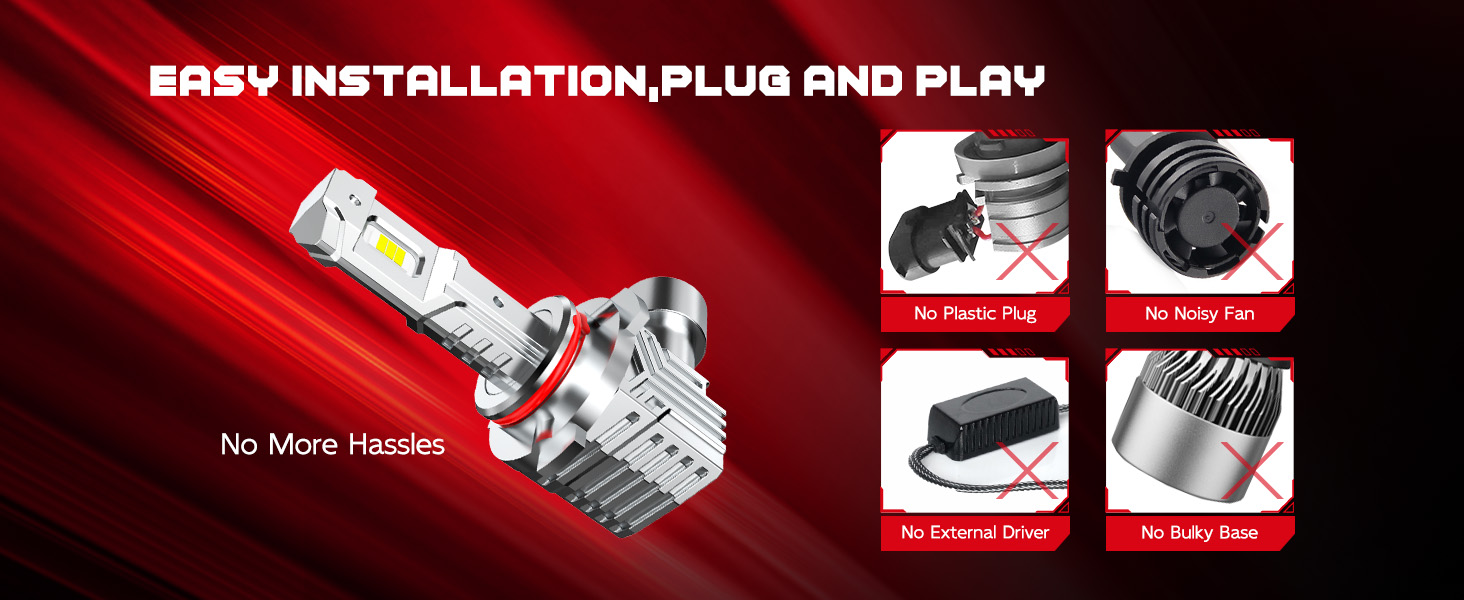 Topik T6 Ultra Bright 9005 Fog Light Bulbs, Upgrade Halogen