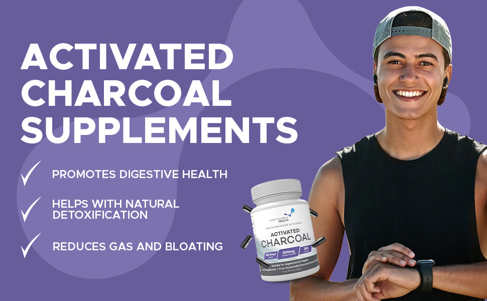 Northumbria Health Activated Charcoal Capsules, HighStrength Bloating