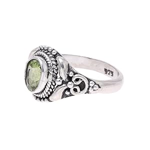 NOVICA,Sterling Silver,Ring,Jewelry,Band,Gemstone,Green,For Women,Gift,Pearls,Crown,Metal,Grey,Oval