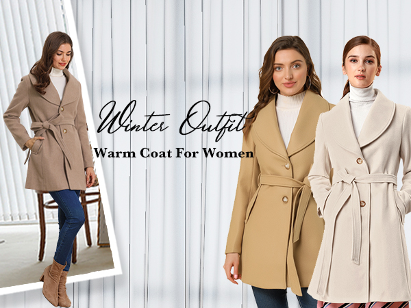 Amazon.com: Allegra K Women's 2024 Winter Coat Shawl Collar