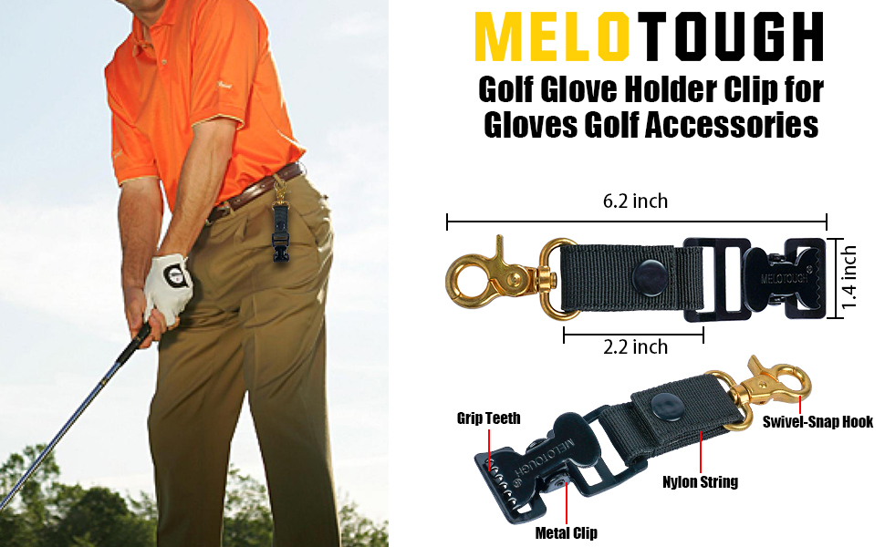 MELOTOUGH Golf Glove Clip Work Gloves Belt Clips with