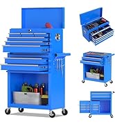 8-Drawer Rolling Tool Chest Tool Box,Removable Tool Storage Cabinet with 4 Wheels and Drawers,2 i...
