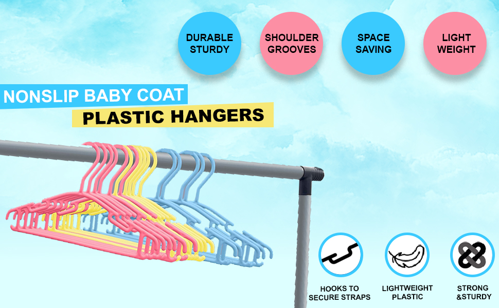 MantraRaj 40 Pack Plastic Nursery Hangers Multicoloured Kids Hangers