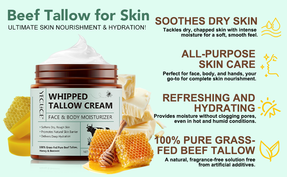 whipped beef tallow  for skin